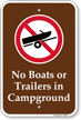 No Boats Or Trailers In Campground Sign With Symbol