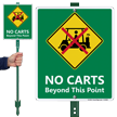 No Carts Beyond This Point Sign