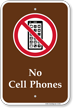 No Cell Phones Campground Sign
