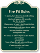 No Cooking Fire Pit Rules Sign