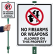 No Firearms Or Weapons Allowed Property Sign
