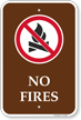 No Fires Campground Prohibition Sign