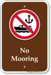 No Mooring Campground Sign with Symbol