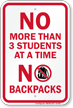No More Than 3 Students At A Time Sign