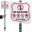 No Soliciting No Exceptions LawnBoss Sign