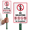 No Soliciting No Exceptions LawnBoss Sign