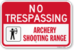 No Trespassing Archery Shooting Range Sign With Symbol