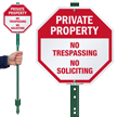 No Trespassing No Soliciting LawnBoss Sign