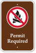 Permit Required No Campfire Symbol Campground Sign