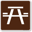 Picnic Area Symbol Sign For Campsite