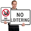 Private Property No Loitering Smoking Sign