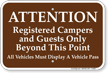Registered Campers And Guests Only Campground Sign