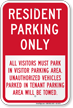 Resident Parking Only Sign