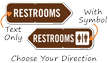 Restrooms Arrow Campground Sign