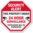 Security Alert Property Under 24 Hour Surveillance Sign