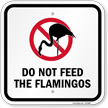 Square Do Not Feed The Flamingos With General Prohibition Symbol Sign