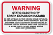 Warning Static Electricity Spark Explosion While Refueling Sign