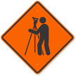 Surveyor Symbol Road Sign