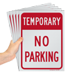 Temporary No Parking Sign