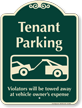 Tenant Parking, Violators Towed Away Signature Sign