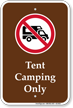 Tent Camping Only Campground Sign