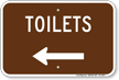 Toilets in Left, Campground Guide Sign