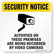 Activities Recorded Video Cameras Sign