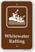 Whitewater Rafting Campground Sign With Symbol
