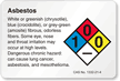 Asbestos NFPA Chemical Hazard Label