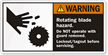 Rotating Blade Hazard Lockout/Tagout Before Servicing Label