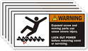 Warning Moving Parts Severe Injury Label