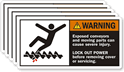 Exposed Conveyors Moving Parts Cause Severe Injury Labels