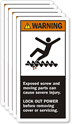 Warning Moving Parts Cause Injury Label