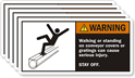 Warning Walking Standing Conveyor Label