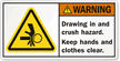 Crush Hazard Keep Hands Clothes Clear Safety Label