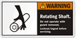 Rotating Shaft Lockout/Tagout Before Servicing Label