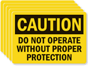 Caution Wear Proper Protection While Operating Label