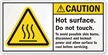 Hot Surface Do Not Touch Lockout Power Label