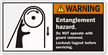 Entanglement Hazard Lockout/Tagout Before Servicing Label