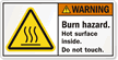 Hot Surface Inside. Do Not Touch Label