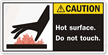 Hot Surface Do Not Touch Label
