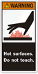 Hot surfaces. Do not touch.