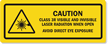 Class 3R Laser Radiation Avoid Exposure Label