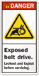 Exposed Belt Drive Lockout Tagout Label
