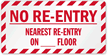 No Re Entry Sprinkler Label