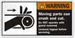 Moving Parts Can Crush And Cut Lockout/Tagout Label