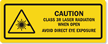 Class 3R Laser Radiation Avoid Exposure Caution Label