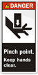 Pinch Point Hand Crush Force From Above Label