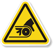 ISO Pinch Point Hand Entanglement Triangle Hazard Symbol