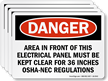 Electrical Panel Kept Clear OSHA NEC Regulations Label